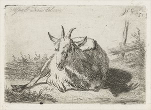 Lying goat, left, Jacobus Cornelis Gaal, 1851