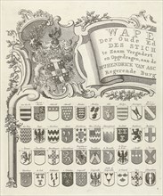 Coat of arms map of ancient families of Utrecht, The Netherlands, sheet top left, Johannes van