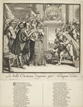 Cartoon by Louis XIV and the persecution of Protestants in France, 1689, print maker: Gisling,