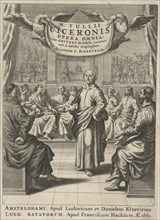 Cicero and people who are discussing something, Theodor Matham, Lowijs Elzevier (III) en Daniel,