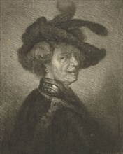 Man with feathered beret, Johannes Mock, 1827