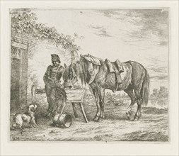 Horse in a crib, Christiaan Wilhelmus Moorrees, 1811 - 1867
