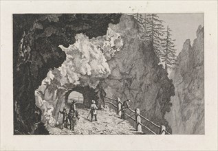 Passage in the rocks, David van der Kellen (III), Marinus van Raden, 1837 - 1885