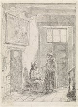 Sitting and standing monk, David van der Kellen III, 1858