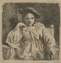 Sitting girl, David van der Kellen (II), Rembrandt Harmensz. van Rijn, 1814 - 1859