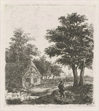 Hunter in a landscape, David van der Kellen II, 1814 - 1879