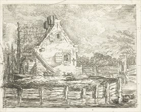 Stone house with yard on the waterfront, Albertus Brondgeest, 1796-1849