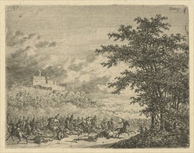 Horsemen Battle at Fort Konigstein, Gerardus Emaus de Micault, 1813 - 1863