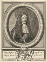 Portrait of James Stuart, King of England, in oval picture frame