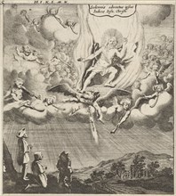 Christ appears in the sky, print maker: Gillis van Scheyndel I, Gerhard Verstegen, 1625