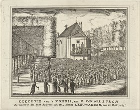 Execution of Cornelis van der Burg, Mayor of Bolsward, Leeuwarden on 16 May 1789, for the scaffold,