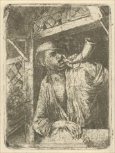 Bakker blows a horn, FranÃ§ois de Maleck, Adriaen van Ostade, 1800 - 1900