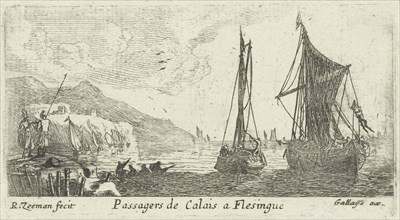Spring Vessels between Calais and Flushing, Vlissingen, print maker: Reinier Nooms, Pierre Gallays,