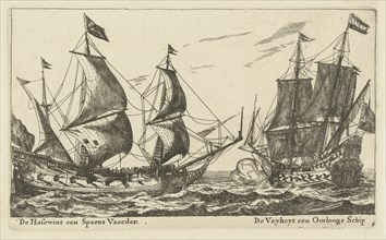 The ships Freedom and The Greyhound, Anonymous, Reinier Nooms, 1652 - 1714