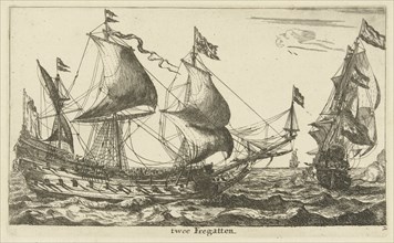 Two Dutch frigates, Anonymous, Reinier Nooms, 1652 - 1714