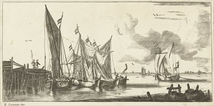 Tour Bangers or Toll Damse fishing boats, Anonymous, Bernardus Kleynhens, c. 1730 - 1760
