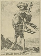 Colonel, print maker: Jacob de Gheyn II, Hendrick Goltzius, Wilhelmus Koning, 1587 and/or 1700 -
