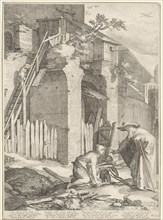 Elijah and the widow of Zarephath, Jan Saenredam, Gerard Valck, Theodorus Schrevelius, 1604