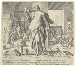 The physician as god, Claes Jansz. Visscher (II), 1587