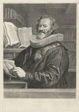 Portrait of Gerardus Joannes Vossius, print maker: Theodor Matham, Joachim von Sandrart, 1615 -