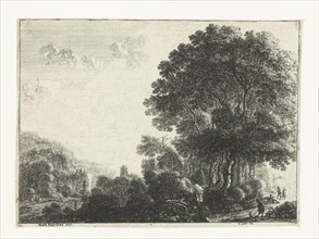 Landscape with a man and his dog, Anonymous, Ioan Huysens, 1643-1681