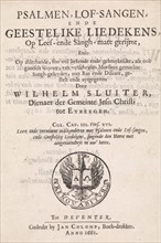Title page for: Willem Sluiter, Psalms, Psalmen, lof-sangen, ende geestelike liedekens, 1661