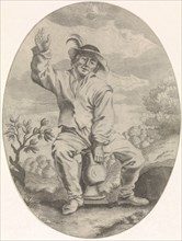 Seated farmer with a jug, Nicolaes van Lijnhoven, Andries Both, 1622 - before 1702