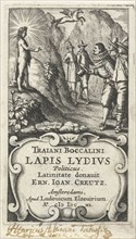 Three men bow to Apollo, Cornelis Claesz. Duysend, Lowijs Elzevier (III), 1640