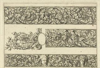 Three friezes with leaf tendrils, Anthonie de Winter, C. de Moelder, 1696