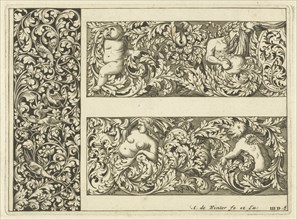 Vertical panel and two friezes, Anthonie de Winter, Anonymous, 1696