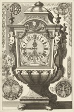 Clock in the form of a rectangular urn, DaniÃ«l Marot (I), Anonymous, Anonymous, after 1706 -