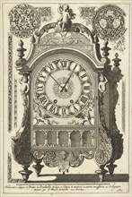Clock and a putto, title page from the series Nouveaux Liure de Boites de Pendulles, edited by