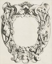 Cartouche with lobe ornament with wapentrofeÃ«en, Michiel Mosijn, Gerbrand van den Eeckhout,