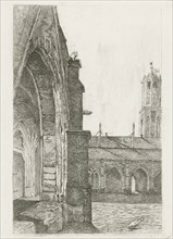 Part of a monastery at Utrecht Cathedral, Josef Hoevenaar, 1850 - 1926