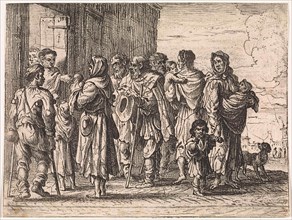 Beggars for a monastery, Cornelis de Wael, 1630 - 1648