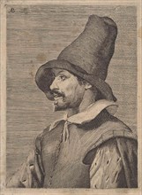 Portrait of Jan Jansz, Jan Death, print maker: Abraham Bloteling attributed to, Adriaen Brouwer,