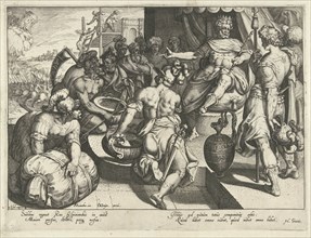 The king as the strongest in the world, print maker: Zacharias Dolendo, Karel van Mander, Jacob de