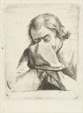 Praying man with hat, print maker: Louis Bernard Coclers, 1756 - 1817