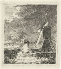 Windmill in a polder, Louis Bernard Coclers, 1756 - 1817