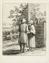 Man and woman talking, Louis Bernard Coclers, 1756 - 1817