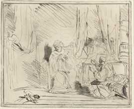 David and Nathan, print maker: Louis Bernard Coclers, Rembrandt Harmensz. van Rijn, 1756 - 1817