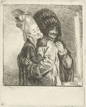 A man and a woman dressing in front of the mirror, Louis Bernard Coclers, 1779