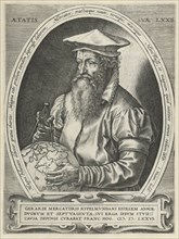Portrait of Gerardus Mercator, print maker: Hendrick Goltzius attributed to, Frans Hogenberg,