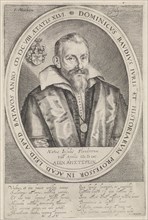 Portrait of Dominicus Baudius, Jacob Matham, Johannes Woverius, 1608