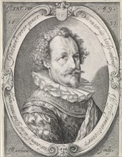 Portrait of an unknown man at the age of 49, Jacob Matham, 1597