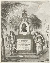 Portrait of C.A. Vanden Broeck on a tomb, Jacob Hugo Hoedt, 1811 - 1813