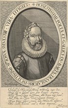 Portrait of poet Joshua Sylvester, Cornelis van Dalen (I), unknown, John Vicars, 1633 - 1638