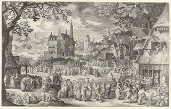 Farmer Fair for venture on square, BoÃ«tius Adamsz. Bolswert, 1590 - 1633