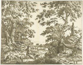 Arcadian landscape with Janus Picture, Marie Lambertine Coclers, 1776 - 1815