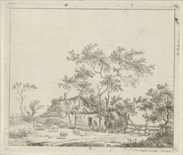 House with four sheep, Hermanus Fock, 1781-1822